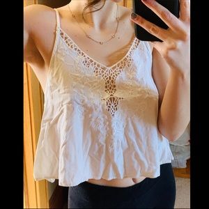Francesca’s white lace detail tank